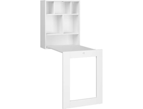 Mesa Dobrável Suspensa  Fosco Branco (62 x 24 x 76 cm - ABS - HDF - Metal)