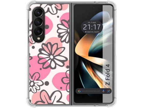 Capa para Samsung Galaxy Z Fold4 5G TUMUNDOSMARTPHONE Desenhos Anti Golpes Flores 09 Multicor