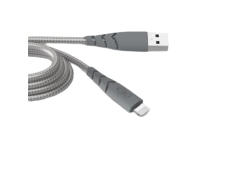 Cabo Usb A/Lightning 2.4A Ultra-Resistente Resistente a 50.000 Curvas a 180° 2M Cinzento FORCE POWER