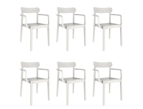 GARBAR Elba Poltrona Interior e Exterior Set 6 Branco