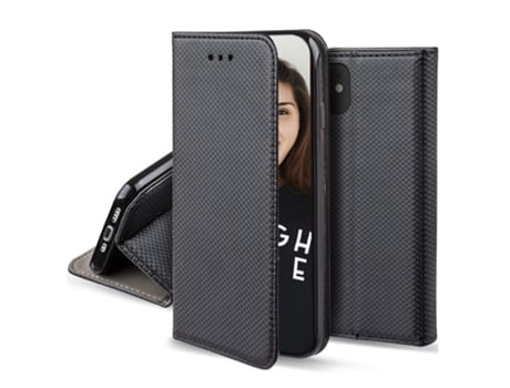 Capa Fólio Função para Samsung Galaxy A23 JAYM Pele Sintética Magnética Preto