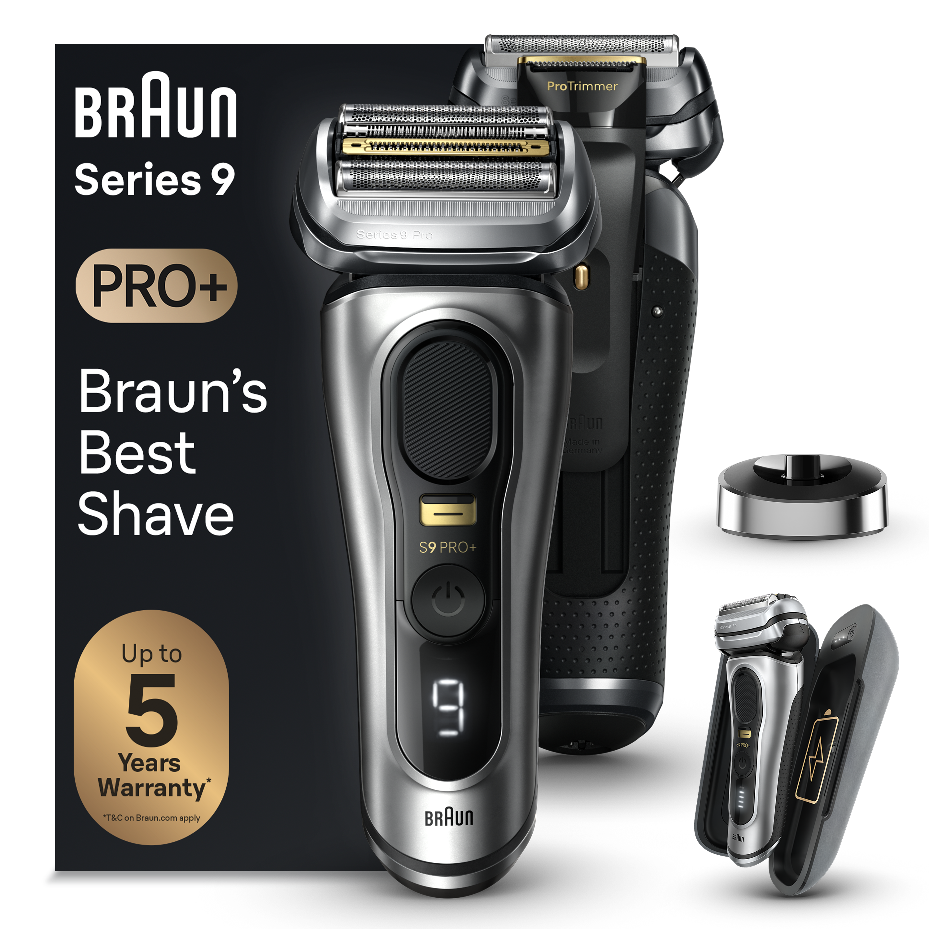 Máquina de Barbear BRAUN Series 9 PRO+ 9527s (Autonomia 60 min - Bateria)