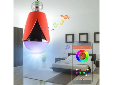 Coluna Portátil HIGH-TECH & BIEN-ETRE com Lâmpada Led Rgb Controlada Por App Lightscastle H-1002 iOS/Android (Bluetooth - Vermelho)