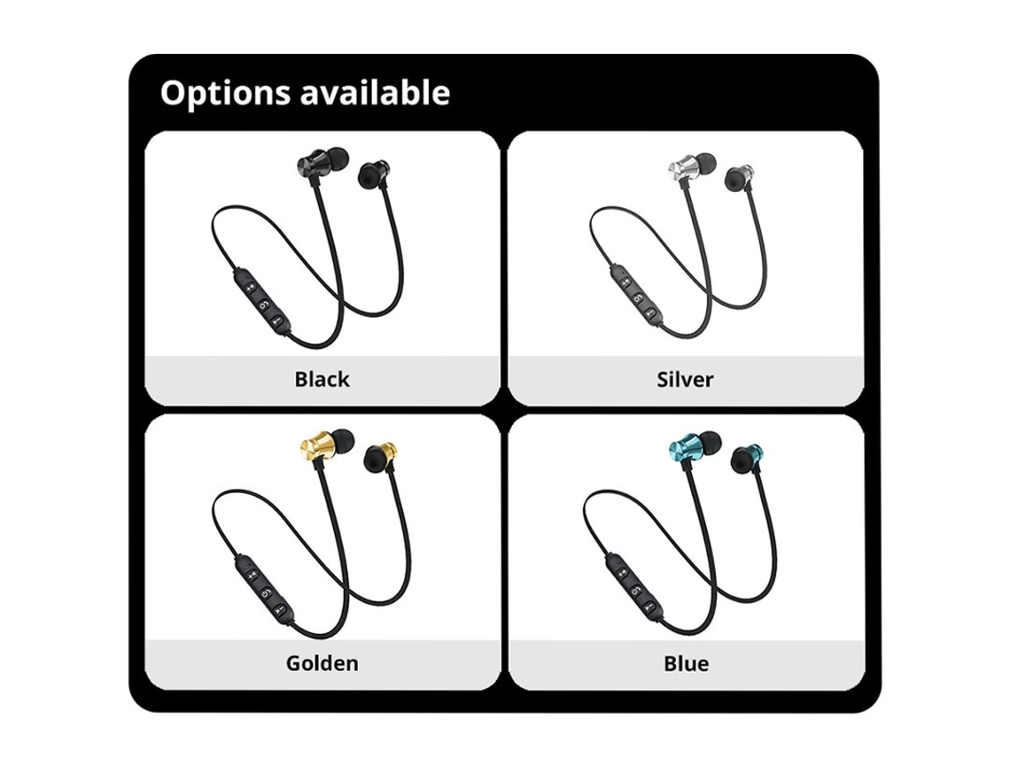 Auriculares Bluetooth Estéreo Sem Fios Magnéticos D Desportivos À