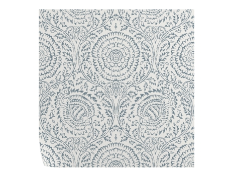 Papel de Parede Vintage WALLPAPERS4BEGINNERS Floral e Elegante Damasco Azul e Branco (250x200cm - Azul)