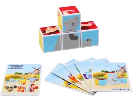 Jogo Didático  Puzzle Magnético Com Cartas De Atividade 4 Peças (Multicor - Idade Mínima: 24 Meses )