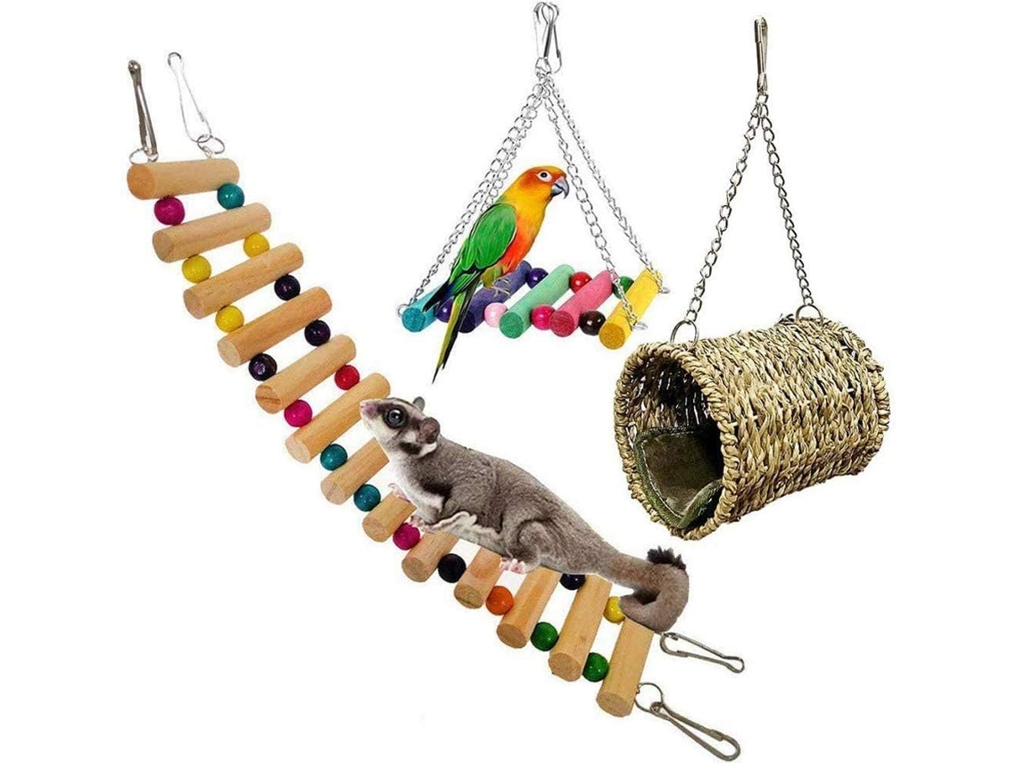 Balacoo Hamster Subindo Escada Brinquedos De Chinchila Escadas Para Animais  De Estimação Brinquedo De Poleiro De Escalada Escada De Papagaio Bicho De  Estimação Animais Pequenos De Madeira