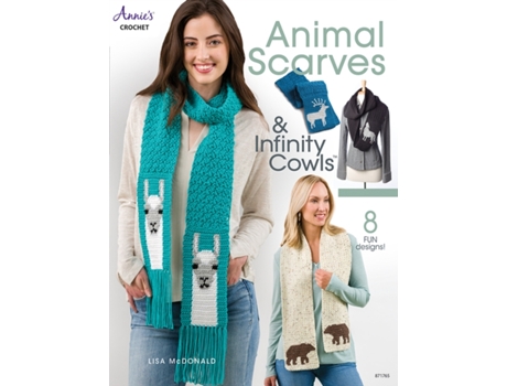 Livro animal scarves & infinity cowls de lisa mcdonald (inglês)