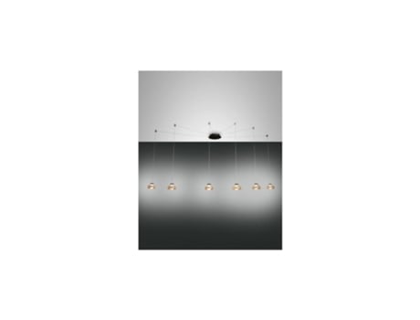 Lustre Pendente Arabella Led em Metal e Vidro Soprado Ambra 3547-46-125 FABAS LUCE