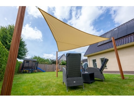 Toldo Vela Triângulo Impermeável 5X5X5M 160Gr/M2 Taupe Por Peça WOVAR