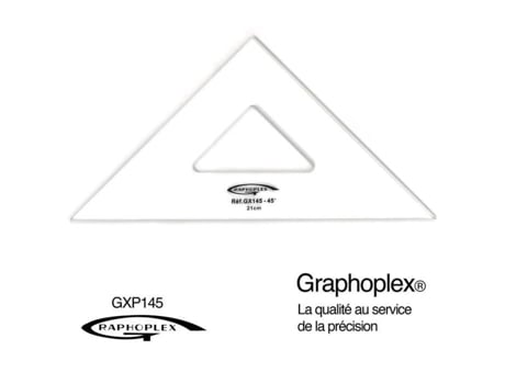 Quadrado 45° 3 arestas retas 21 cm - Graphoplex cor