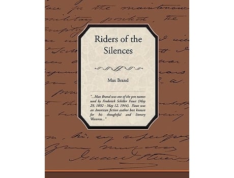 Livro Riders of the Silences de Max Brand (Inglês)