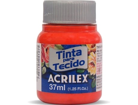 Tinta Acrilex Fosca para Tecido Vermelho Fogo (04140/507 37ml)