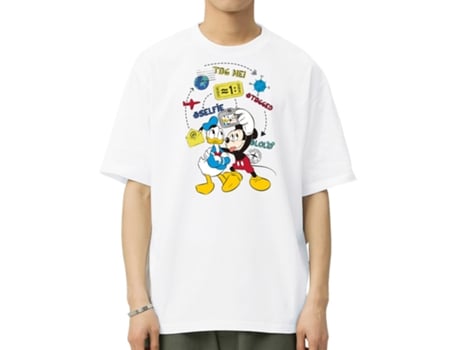 T-Shirt de Homem VREEL Disney Pato Donald Mickey Algodão Branco (L)