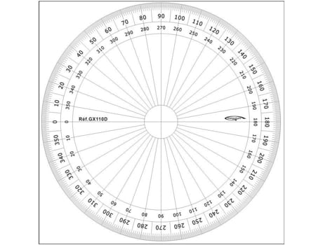 Transferidor de círculo inteiro graus Ø 10 cm - Graphoplex - Altuglas - Ângulo e nível - 360 ° - Carpinteiro