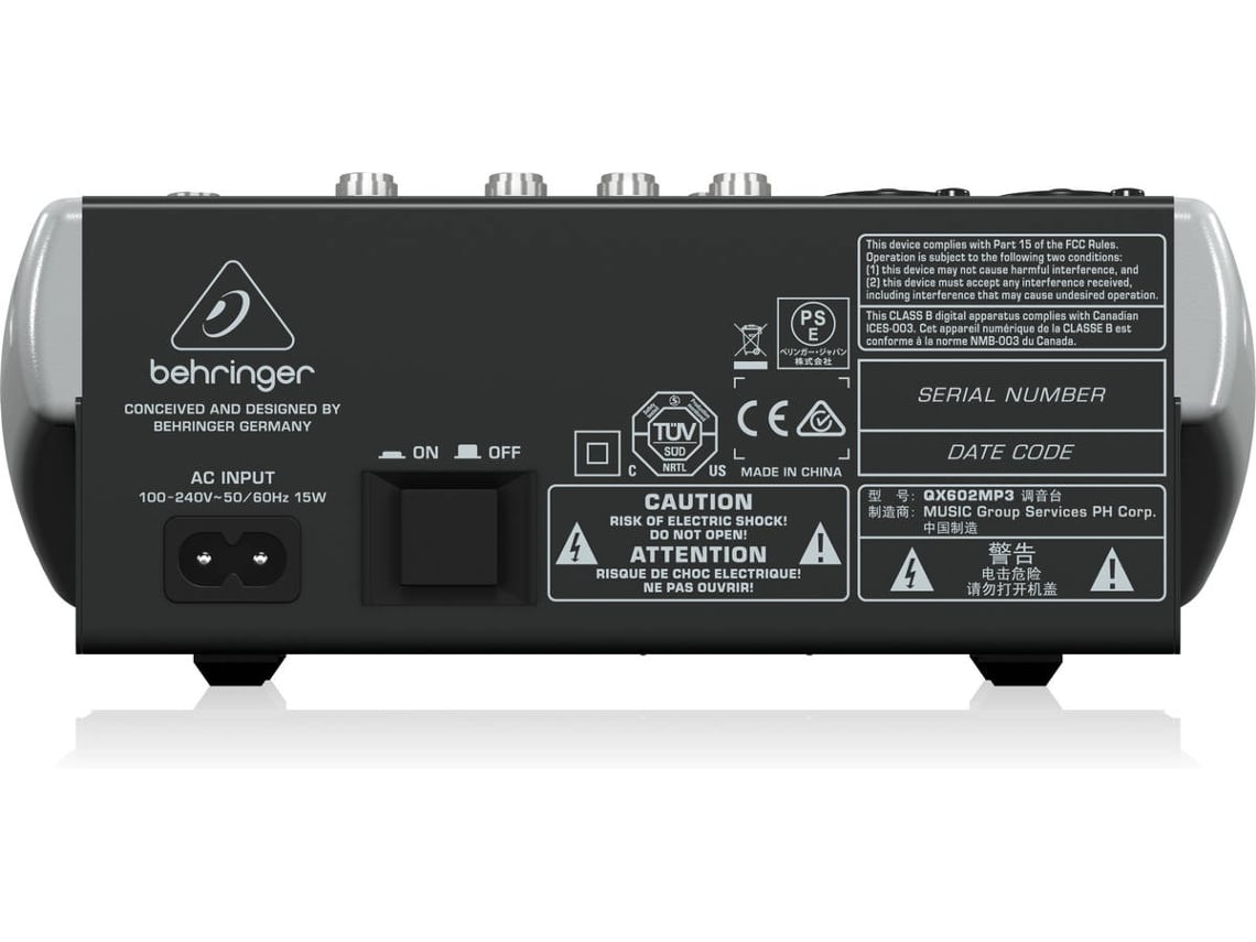 Mesa De Mistura BEHRINGER QX602MP3 Canais 6 Worten Pt