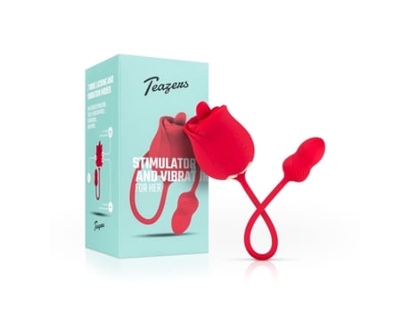 Estimulador e vibrador de clitóris rosa TEAZERS