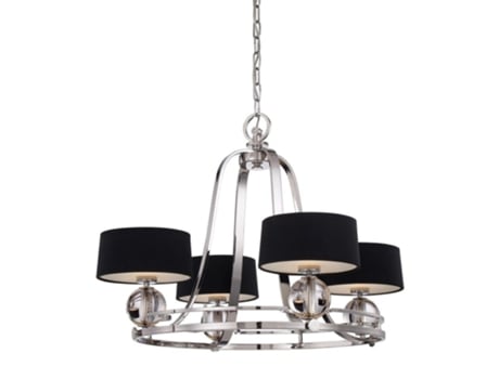 Lustre QUOIZEL Qz-Gotham4 Uptown Gotham Metal Vidro Linho G9 4 Lâmpadas