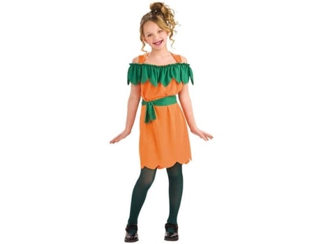 Fato de Menina  Abóbora Com Folhas Verde E Laranja (Tam: 8 a 10 anos)