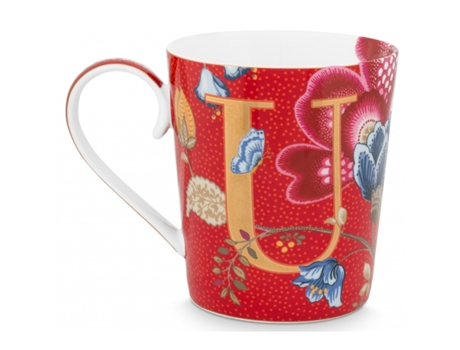 Alphabet Caneca PIP STUDIO Blushing Birds Vermelho U 350Ml