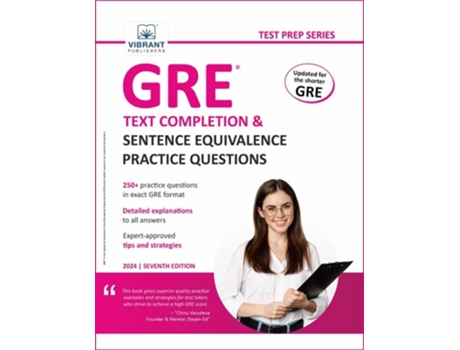 Livro GRE Text Completion and Sentence Equivalence Practice Questions de Vibrant Publishers (Inglês)