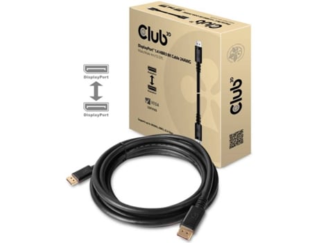 Cabo de Dados CLUB3D (DisplayPort - 4 m - Preto)