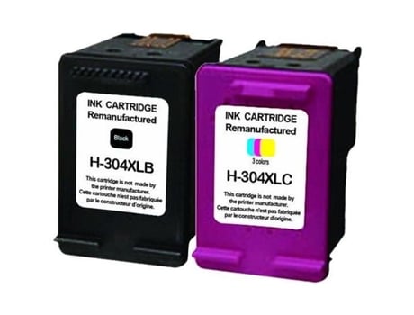 Cartucho de Tinta UPRINT H-304Xl Pack Preto Colorido Ciano Magenta Amarelo Remanufaturado Pacote com 2