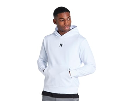 Sweatshirt de Homem 11 DEGREES Corte Costura Capuz Estampado Branco (XS)