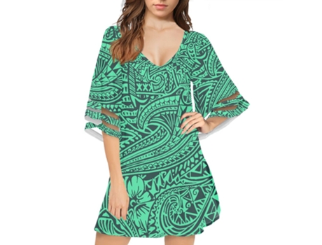 Vestido FYY Havaianocom Meia Poliéster Multicor (4XL)