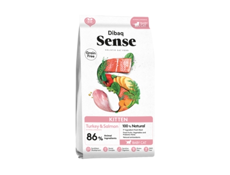 Ração para Gatos DIBAQ PETCARE Sense Grain Free Kitten Peru e Salmão