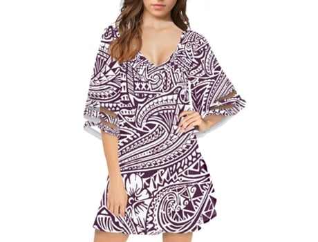 Vestido FYY Havaianocom Meia Poliéster Multicor (4XL)