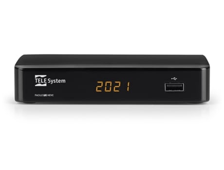 Tv TELE SYSTEM Facile/03 Descodificador Digital Terrestre Dvb-T2 Hevc Hdmi Scart com Ecrã e Botões Grandes de Controlo Remoto Easy