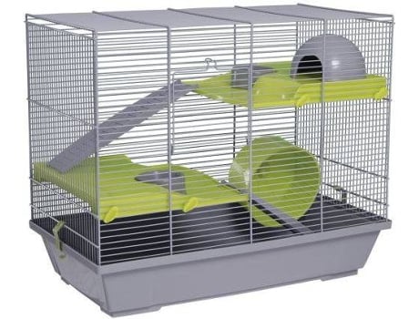 Gaiola para Hamsters  149 (Verde e Cinzento - 50,5x28x47 cm - Plástico e Metal)