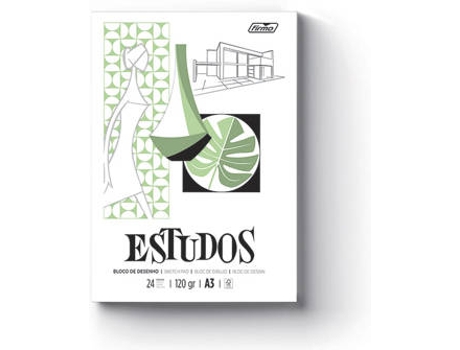 Bloco de Desenho Estudos, A3, 120 g/m², 24 Folhas