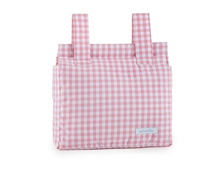 Bolsa organizadora para carrinho de bebê MI BOLLITO Cor de Rosa Vichy 10 x 35 x 35 cm