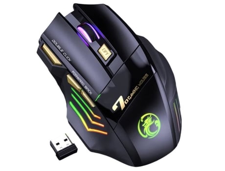 Mouse para Jogos SDLOGAL Mouse Ergonômico Ajustável de 3 Níveis Dpi com 7 Botões Iluminação de Fundo Rgb para Mac Pc Desktop Laptop