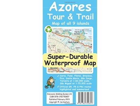 Livro Azores Tour Trail SuperDurable Map de Kostura e Jan (Inglês)