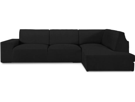 Capa para Sofá de Chaise-Longue MILICA Butão com Encosto em Tecido Adaptável Braço direito (preto - 360 cm)