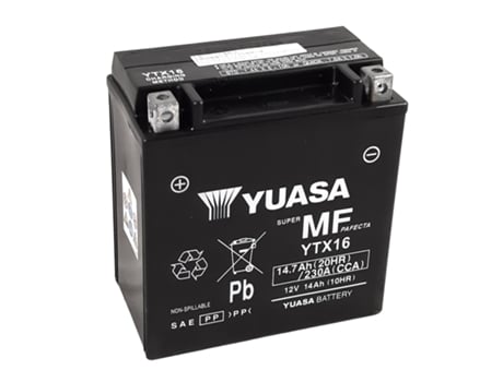 Bateria de Motocicleta YUASA W/C Ytx16 Fa