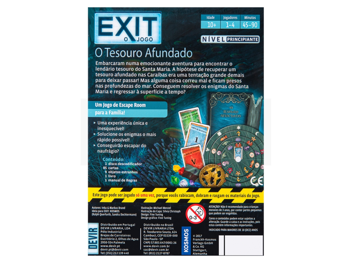 Exit O Tesouro Afundado Jogo Cartas Escape Room Portugues