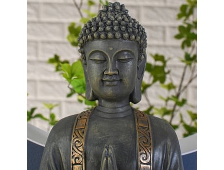 Peça Decorativa ZEN'LIGHT Buda Zen (Cinzento - 25x18x40 cm - Resina)