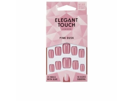 POLISHED COLOUR 24 nails with glue squoval #pink dusk