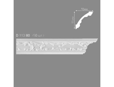 Pacote de 100Ml de Moldura Decorativa em Poliestireno Compacto Xps 55X55Mm D113-80 EK