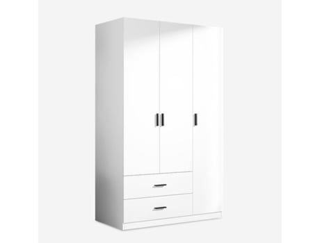 Guarda-Roupa de 3 Portas e 2 Gavetas Armário Branco Endus LLB LIVING LIFE BED