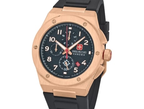 Relógio masculino silicone preto Smwgo2102010 SWISS MILITARY HANOWA