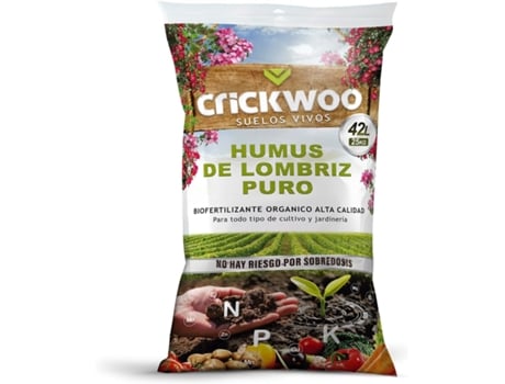 100% Húmus de Minhoca – 42 L (25 Kg) CRICKWOO