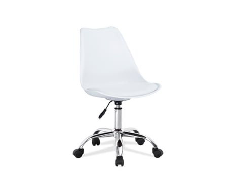 Cadeiras de Escritório com Encosto em Abs Cor Branco Modelo Adriana FURNITURE STYLE