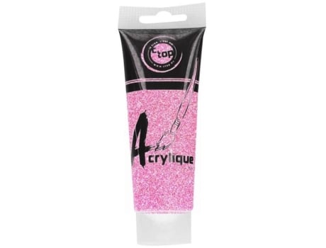 Tinta acrílica - Rosa brilhante - Lazer criativo - Tubo 75ml - Qualquer suporte