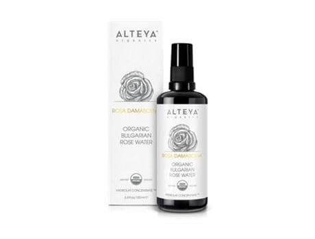 Alteya Organic Bulgarian Rose Water 100ml (Violet Glass Spray Bottle)