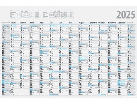 Calendário de Parede RIDO IDÉ Calendário de Pôster 700 X 470 Mm Dobrado